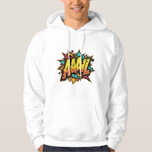"Tecknad Bok Burst: AAAL! Pop Art Hooded Sweatshir Hoodie