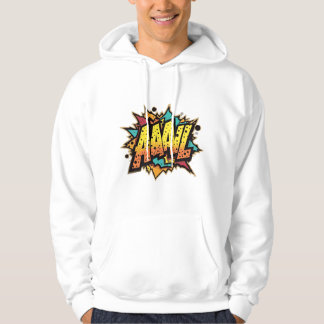 "Tecknad Bok Burst: AAAL! Pop Art Hooded Sweatshir Hoodie