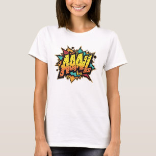 Tecknad Bok Burst: AAL! Pop Art T-Shirt