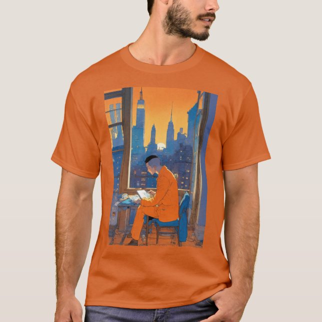 Tecknad Bok Cover Design. T Shirt (Framsida)