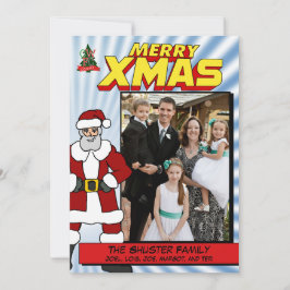 Tecknad Bok Cover (Toppen Santa) Julkort