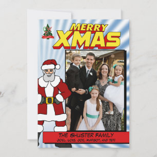 Tecknad Bok Cover (Toppen Santa) Julkort