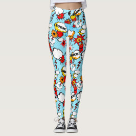 Tecknad Bok Exklamationer, brandsläckare, poliser Leggings