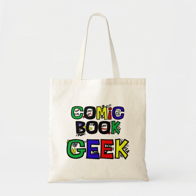 Tecknad Bok Geek Bag Tygkasse (Framsidan)