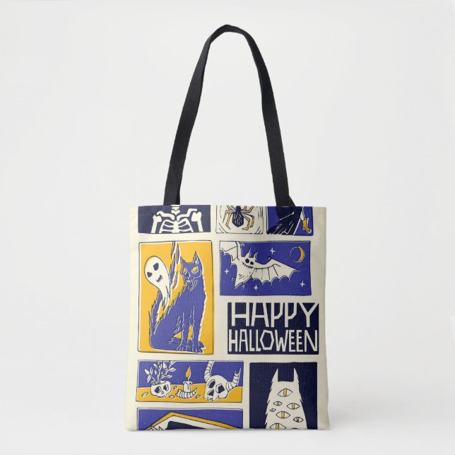 Tecknad Bok Halloween Illustration Tygkasse (Framsida)