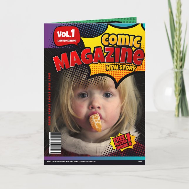 Tecknad Bok-hölje fotoportet Kort (Framsida)