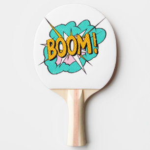 Tecknad Bok Ljud Effekt: Boom! Åtgärdsbubbla Pingisracket