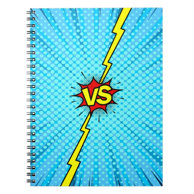 Tecknad bok mot bakgrund, klassisk popup-stil anteckningsbok (Framsidan)