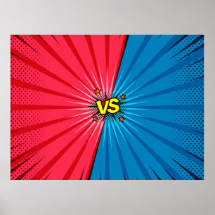 Tecknad bok mot bakgrund, klassisk popup-stil poster