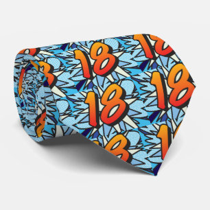 Tecknad Bok Pop Art 18 Superhjälte Slips