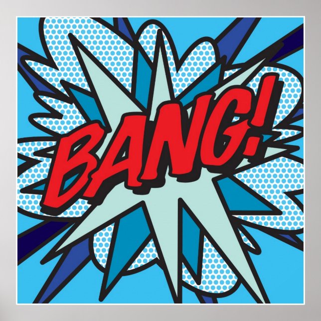 Tecknad Bok Pop Art BANG Poster (Framsidan)