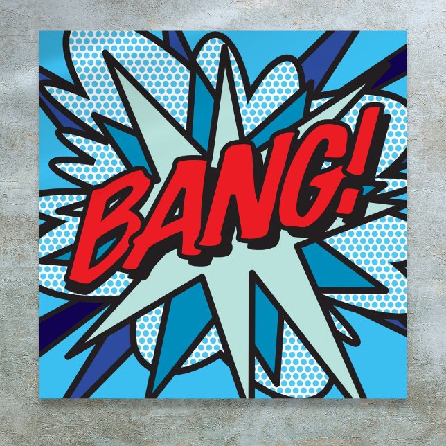 Tecknad Bok Pop Art BANG Poster (Modern Cool Comic Book Pop Art BANG Poster)