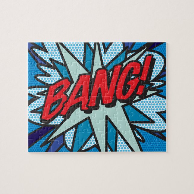 Tecknad Bok pop Art BANG Pussel (Horisontell)