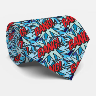 Tecknad Bok pop Art BANG Superhjälte Slips
