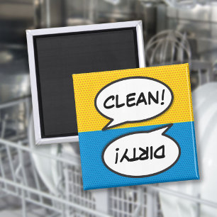 Tecknad Bok Pop Art Dishwasher Clean Dirty Magnet