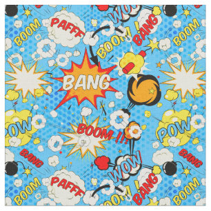 Tecknad Bok Pop Art Fabric Tyg