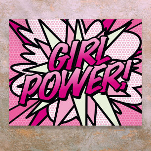 Tecknad Bok Pop Art GIRL POWER Poster