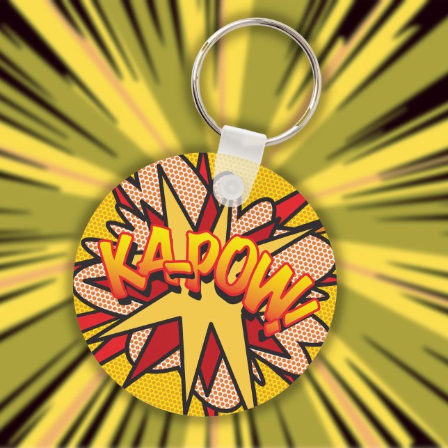 Tecknad Bok Pop Art KA-POW Nyckelring (Skapare uppladdad)