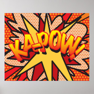 Tecknad Bok Pop Art KA-POW Poster