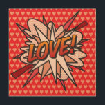 Tecknad Bok Pop Art KÄRLEK! Trätavla<br><div class="desc">TECKNAD BOK POP ART KÄRLEK! TRÅDSSKRIFT. Coola,  trendig och roligt tecknad bok är en popkonsdesign som placerar grädden,  skålen,  pipan i ditt hem och din dag. Designad av ComicBookPop© på www.zazzle.com/comicbookpop*</div>