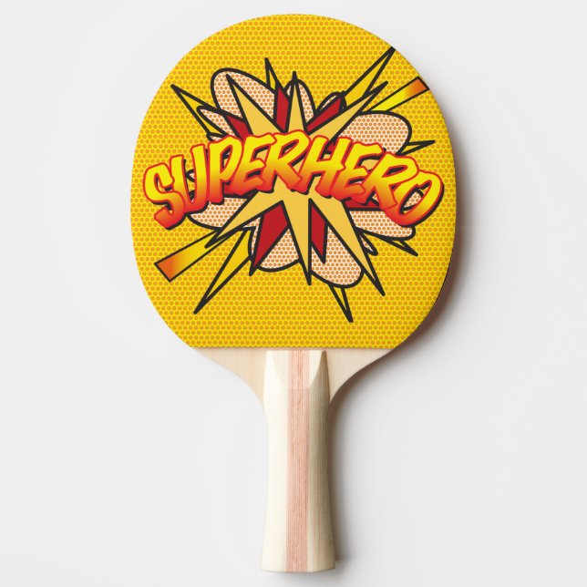 Tecknad Bok Pop Art SUPERHERO Modern Trendig Pingisracket (Framsidan)