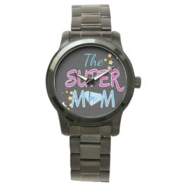 Tecknad Bok Pop Art Superhjälte Mamma Mors dag Armbandsur