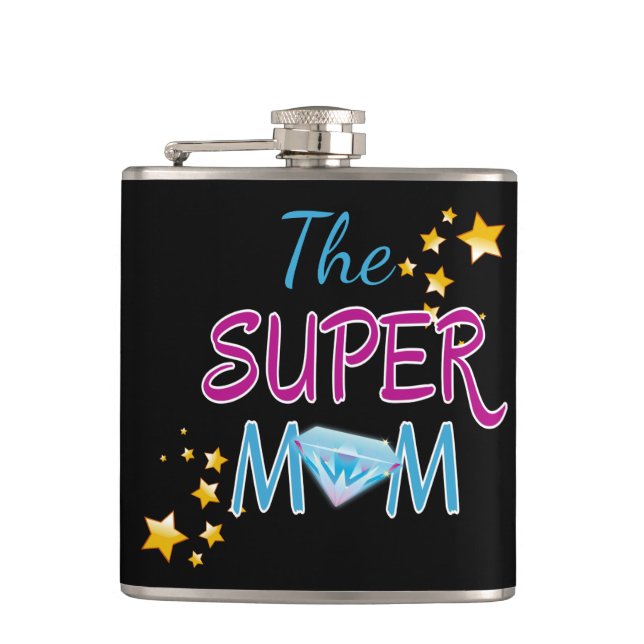 Tecknad Bok Pop Art Superhjälte Mamma Mors dag Fickplunta (Framsidan)