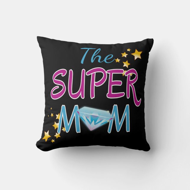 Tecknad Bok Pop Art Superhjälte Mamma Mors dag Kudde (Framsida)