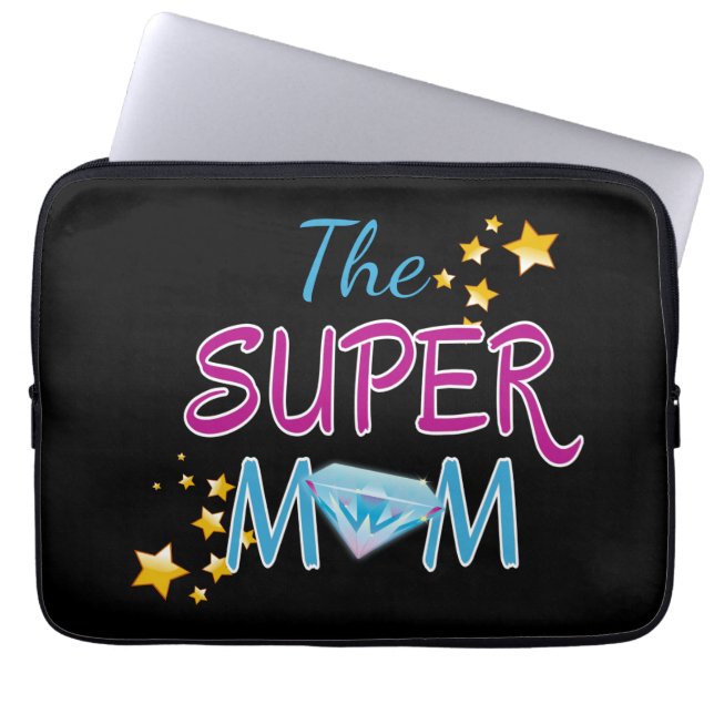 Tecknad Bok Pop Art Superhjälte Mamma Mors dag Laptop Fodral (Framsidan)