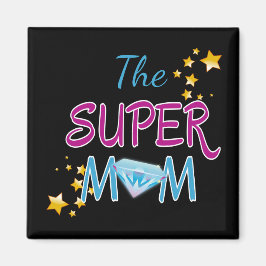 Tecknad Bok Pop Art Superhjälte Mamma Mors dag Magnet
