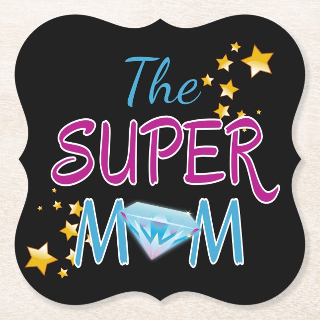 Tecknad Bok Pop Art Superhjälte Mamma Mors dag Underlägg Papper (Framsida)