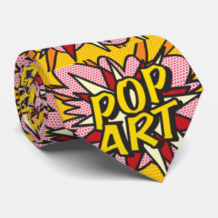 Tecknad Bok POP ART Superhjälte Slips