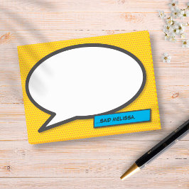 Tecknad Bok Pop Art Tal Bubble Post-it Block