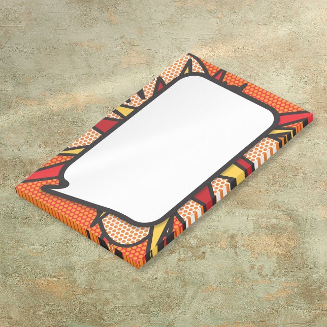 Tecknad Bok Pop Art Tal Bubble Post-it Block (Comic Book Pop Art Speech Bubble Post-it Notes)