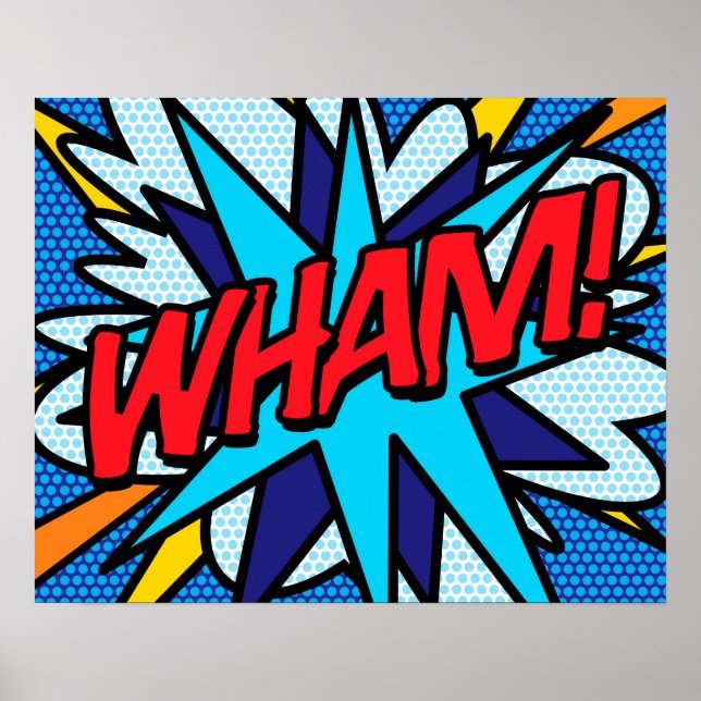 Tecknad Bok Pop Art WHAM Poster (Framsidan)