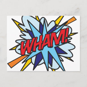 Tecknad Bok pop Art WHAM! Vykort