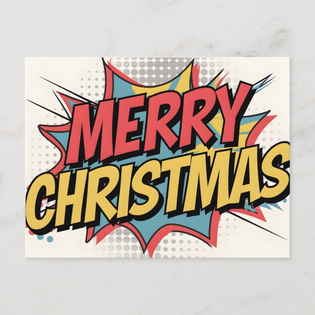 Tecknad Bok-popup-kort för God jul Helg Vykort (Framsida)
