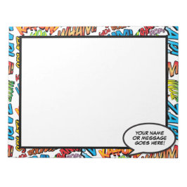 Tecknad Bok Roligt Tal Bubble Namn-meddelande Anteckningsblock