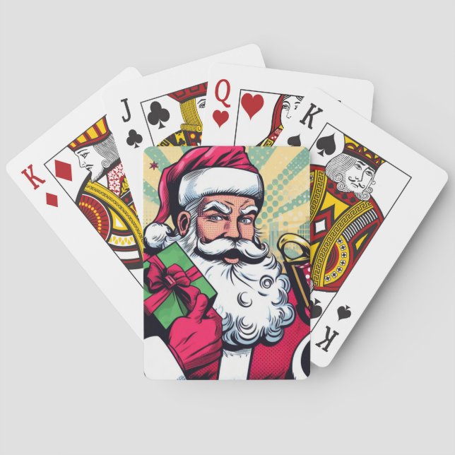 Tecknad bok Santa/Jul Casinokort (Baksidan)