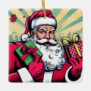 Tecknad bok Santa/Jul Julgransprydnad Keramik
