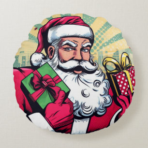 Tecknad bok Santa/Jul Rund Kudde