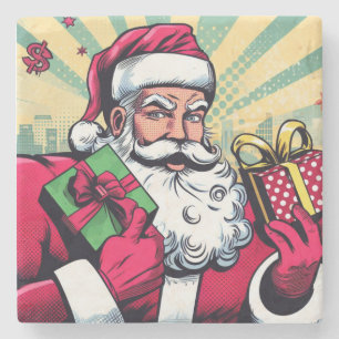 Tecknad bok Santa/Jul Stenunderlägg