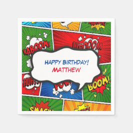 Tecknad Bok Stil Barns födelsedag Party Pappersservett