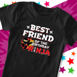 Tecknad Bok Stil, födelsedagens bästa vän Ninja T Shirt