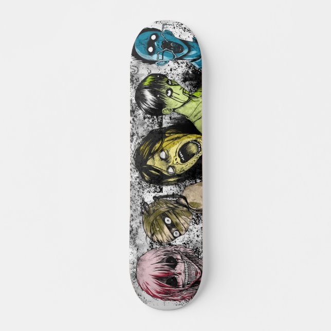 Tecknad Bok Stil Horror Zombies Mini Skateboard Bräda 18,5 Cm (Framsida)
