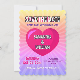 Tecknad bok stil personlig spara datumet inbjudningar