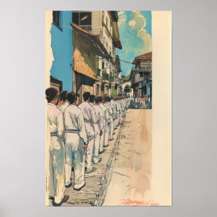Tecknad Bok Stil Poster, illustration av Fullt-Fär Poster