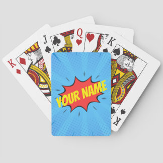 Tecknad Bok Superhjälte Blue Red Gult Casinokort