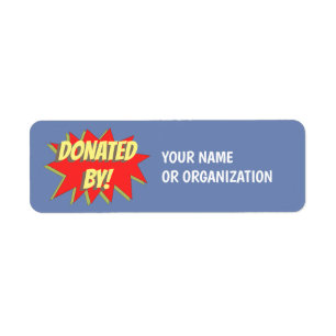Tecknad Bok Superhjälte Donation Sticker Returadress Etikett