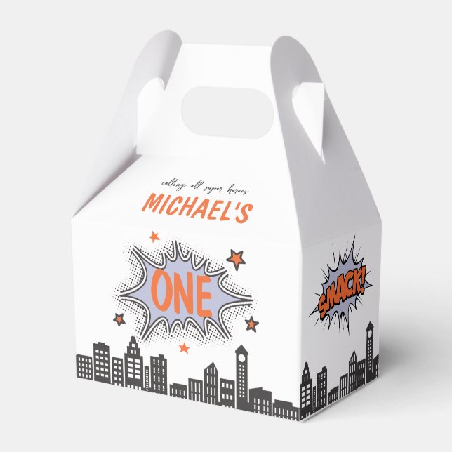 Tecknad Bok Superhjälte Gable Favoritbox Presentaskar (Framsidan Sidan)